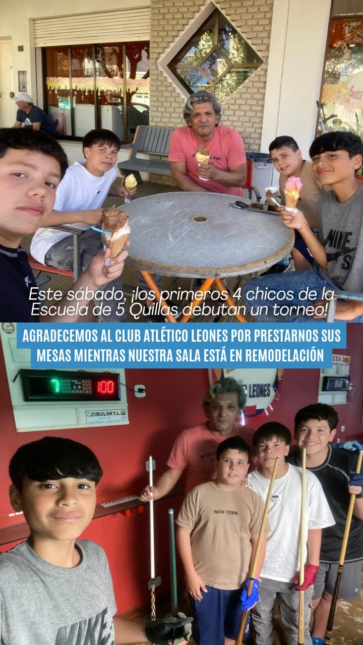 La escuela de billar del Club San Carlos de Noetinger pone primera