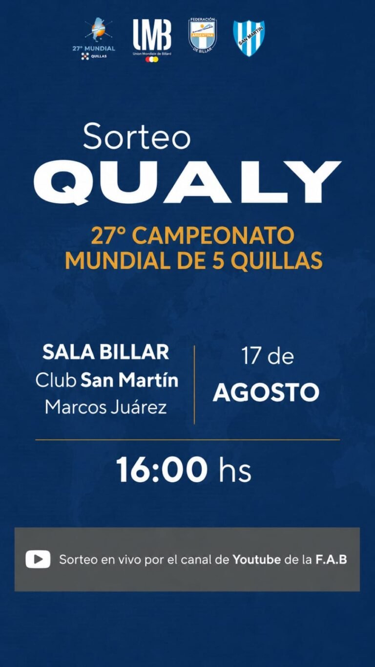 Sorteo de la Qualy Sudamericana del Mundial 5 Quillas 2026